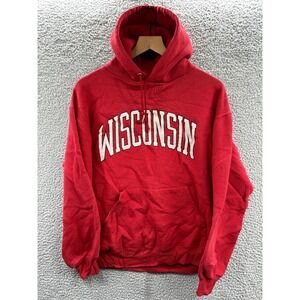 Vintage University of Wisconsin Badgers Sweatshirt Men's Large Hoodie Red
